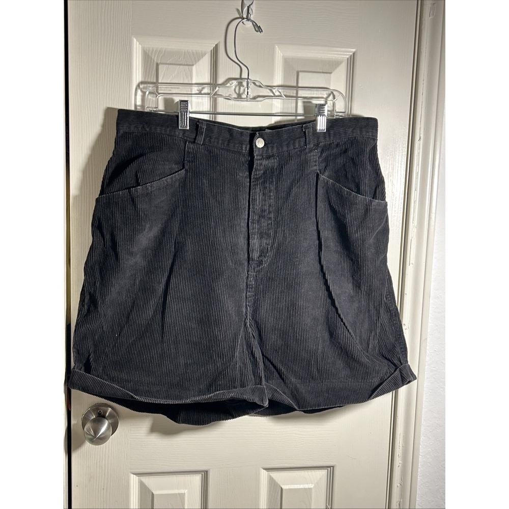 Fore Warned Womens Corduroy Shorts Black Size 20